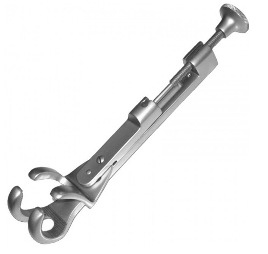 Lowman-Hoglund Bone Clamp, Calibrated In 1/8", 2x2 Prong Swivel Jaws, 2.5 Cm Wide, 7 1/4" (18.4 Cm)